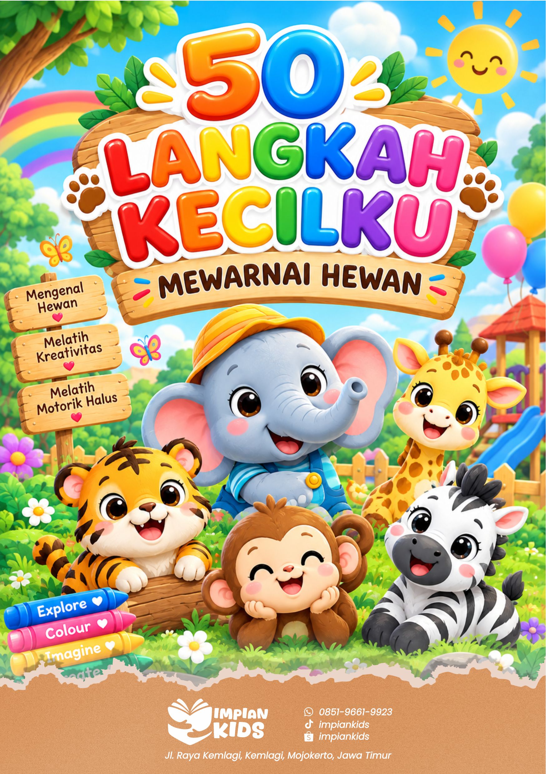 Sampul 50 Langkah Kecilku Mewarnai Hewan
